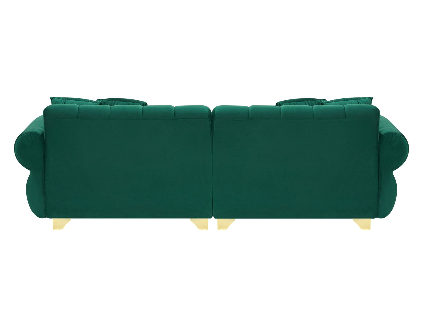 89-inch spring-wrapped cushions, 3 flannelette sofas, stylish metal