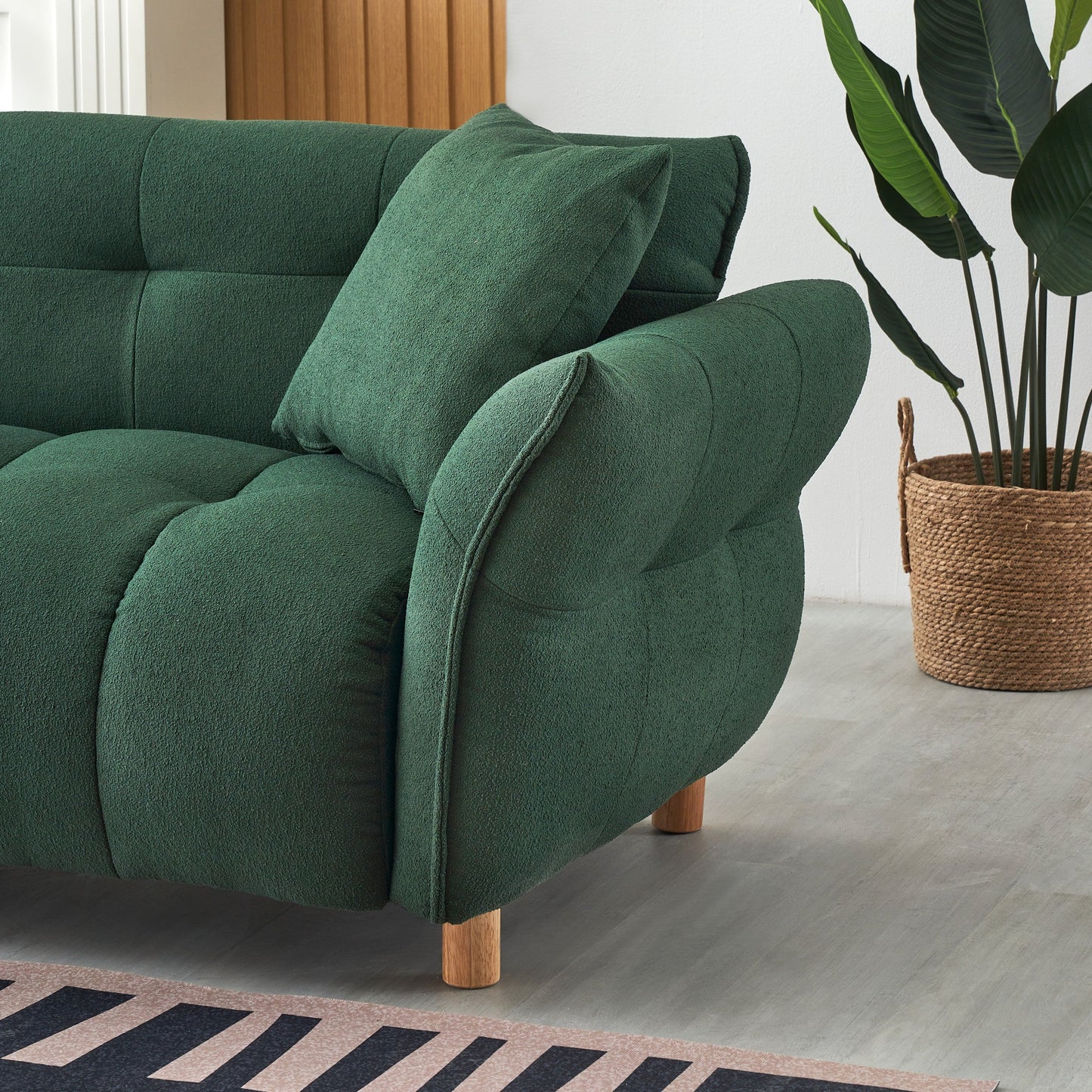 93.70 inches long, Teddy Sofa Fabric,with two matching pillows and