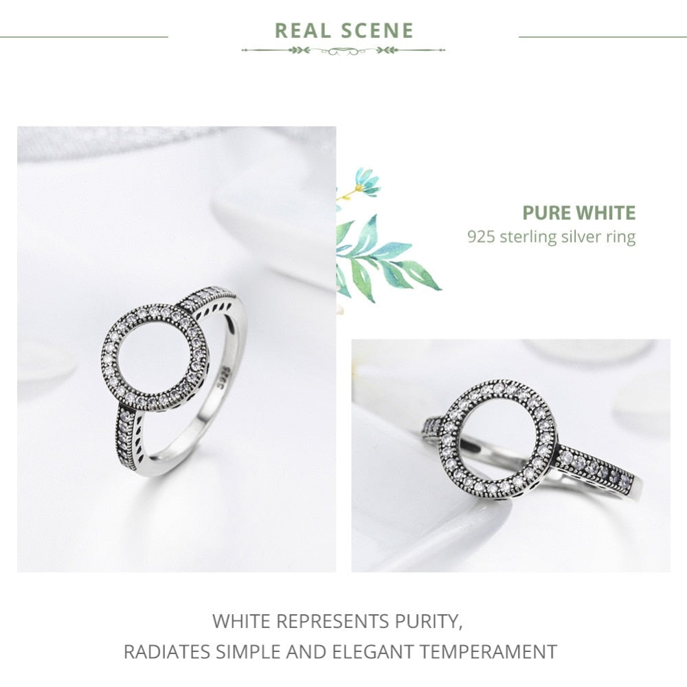 925 Sterling Silver Forever Black Circle Ring