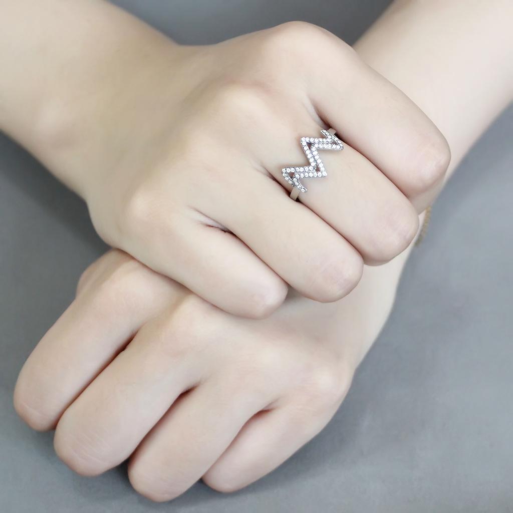 Stainless Steel Ring with AAA Grade CZ
