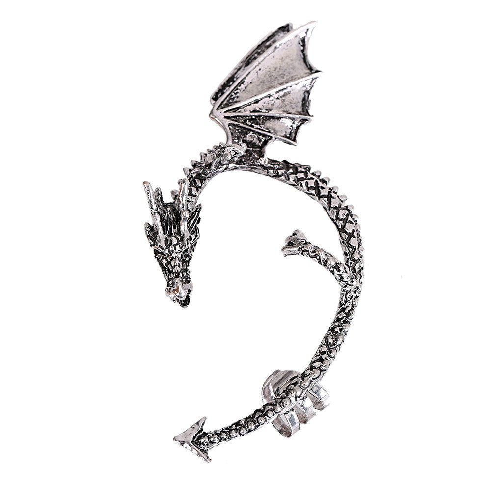 Retro Vintage Gothic Rock Punk Twine Dragon Shape