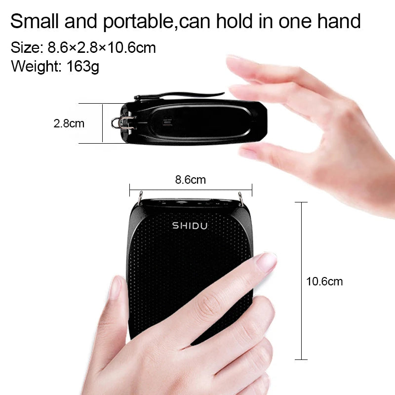 SHIDU S615 Ultra Wireless Voice Amplifier Portable UHF Mini Audio