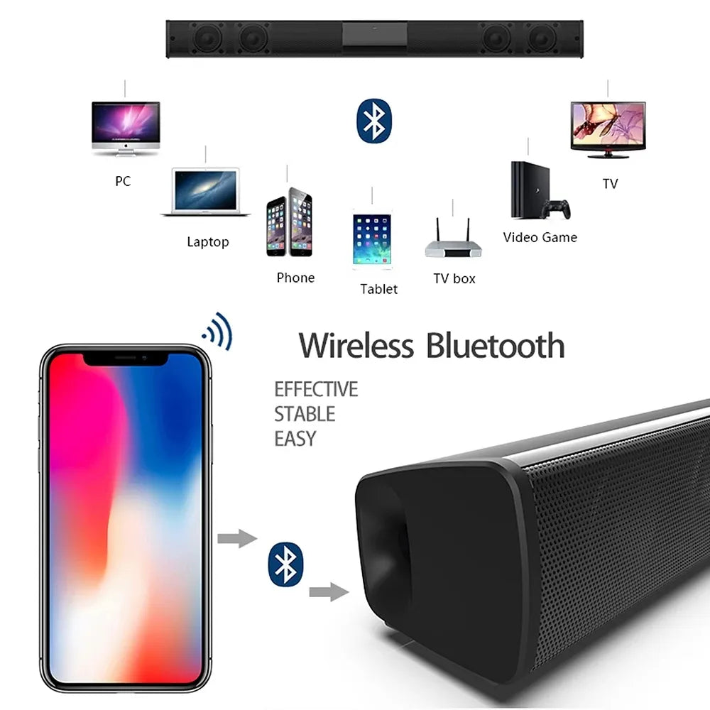 40W Bluetooth Speaker column High Power Portable Speaker TV SoundBar