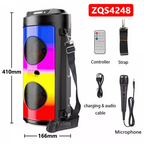 30W Wireless Column Big Power Stereo Portable Bluetooth Speaker