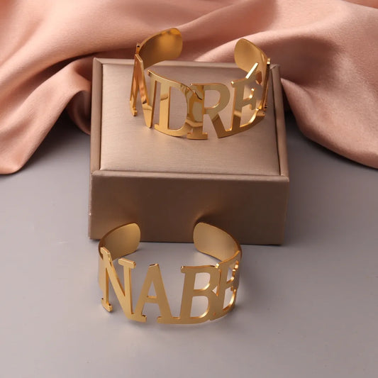 Personalized Name Women's Bangle Bracelet