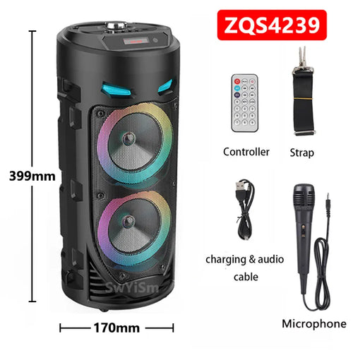 30W Wireless Column Big Power Stereo Portable Bluetooth Speaker
