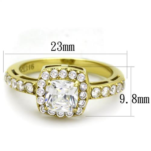 Women's Stainless Steel Cubic Zirconia Ring