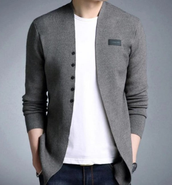 Mens Slim Fit Cardigan with Button