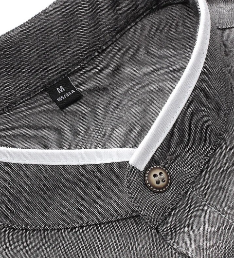 Mens Mandarin Collar Shirt