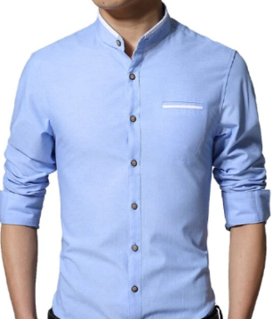Mens Mandarin Collar Shirt