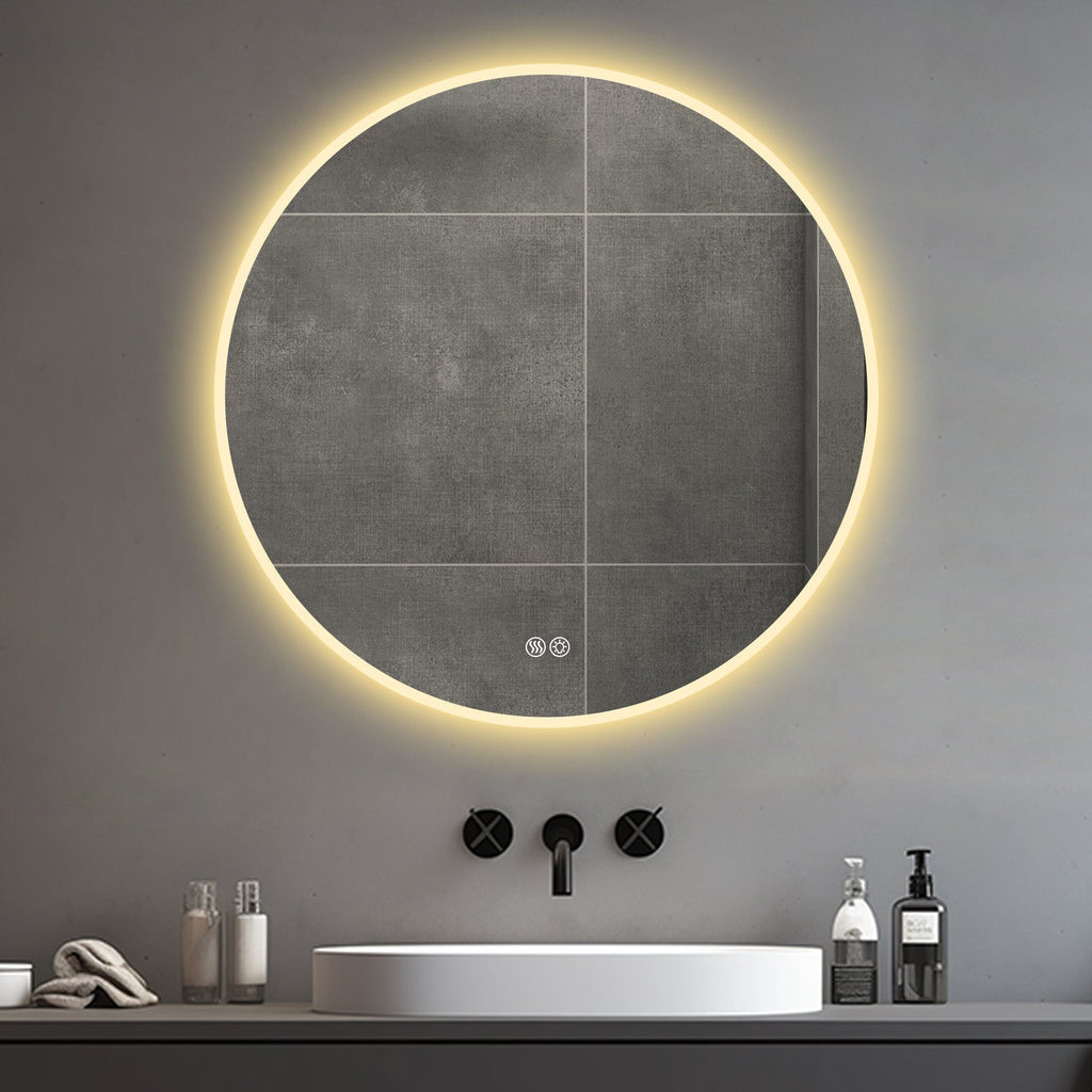 32'' LED Round Wall Mirror - Anti-Fog, 3 Color Temps
