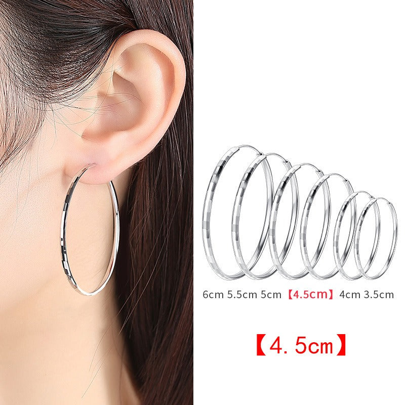 925 Sterling Silver Circle Earrings - Modern Geometric Design