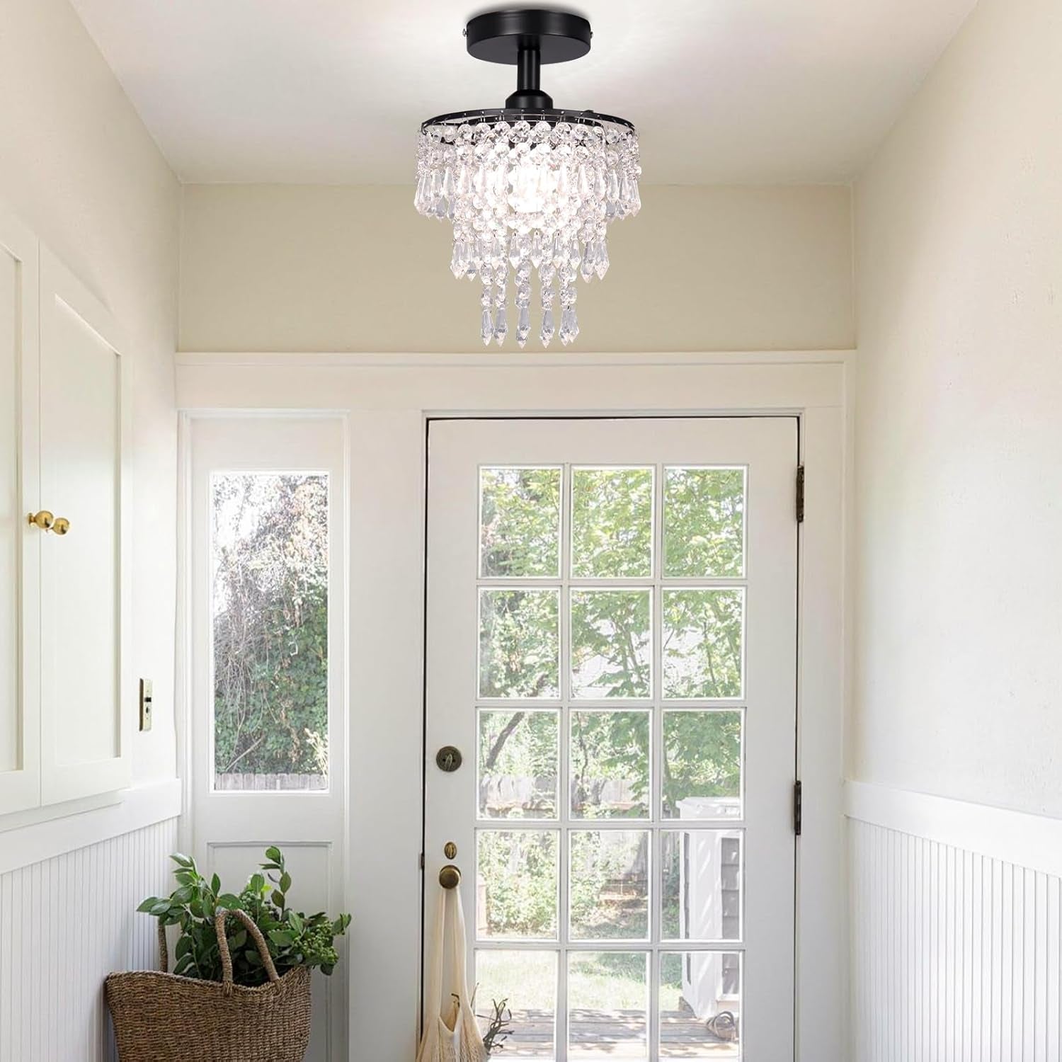Mini Black Crystal Chandelier