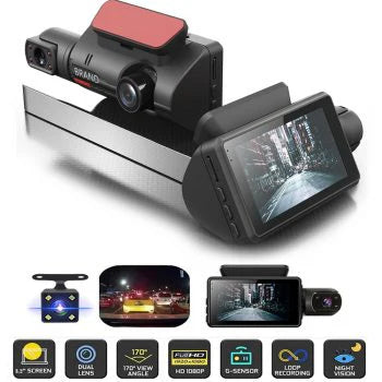 1440P HD 360° Dual Camera Full HD Night Vision Car Dash Camera