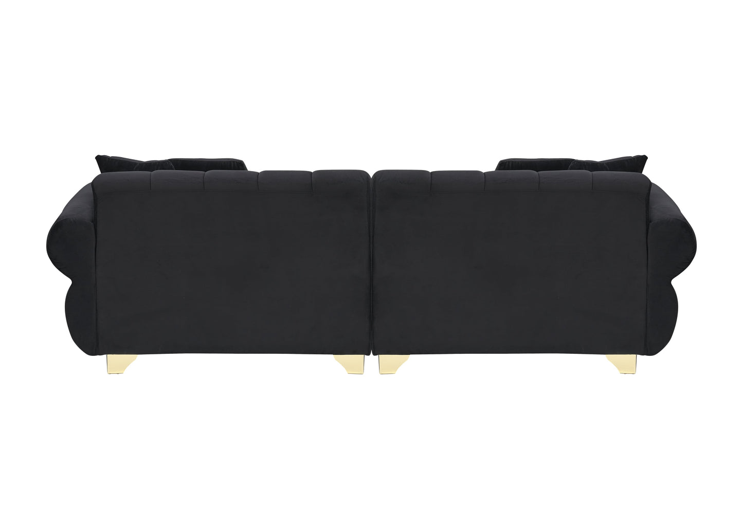 89-inch spring-wrapped cushions, 3 flannelette sofas, stylish metal