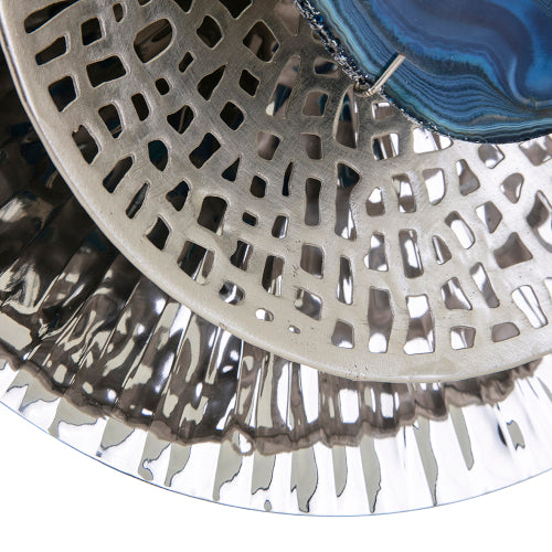 Silver Textured Oversized Disc- Wall Decor