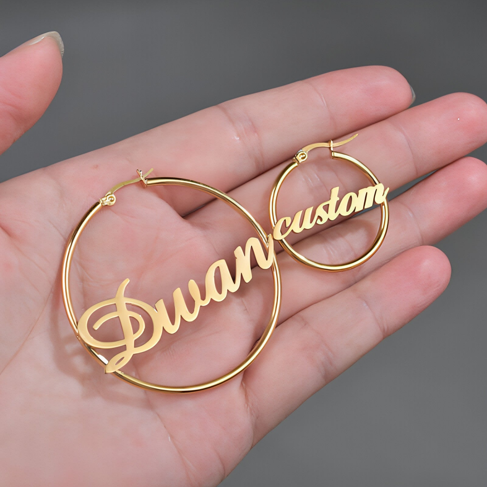 Custom Hoop Name Earrings