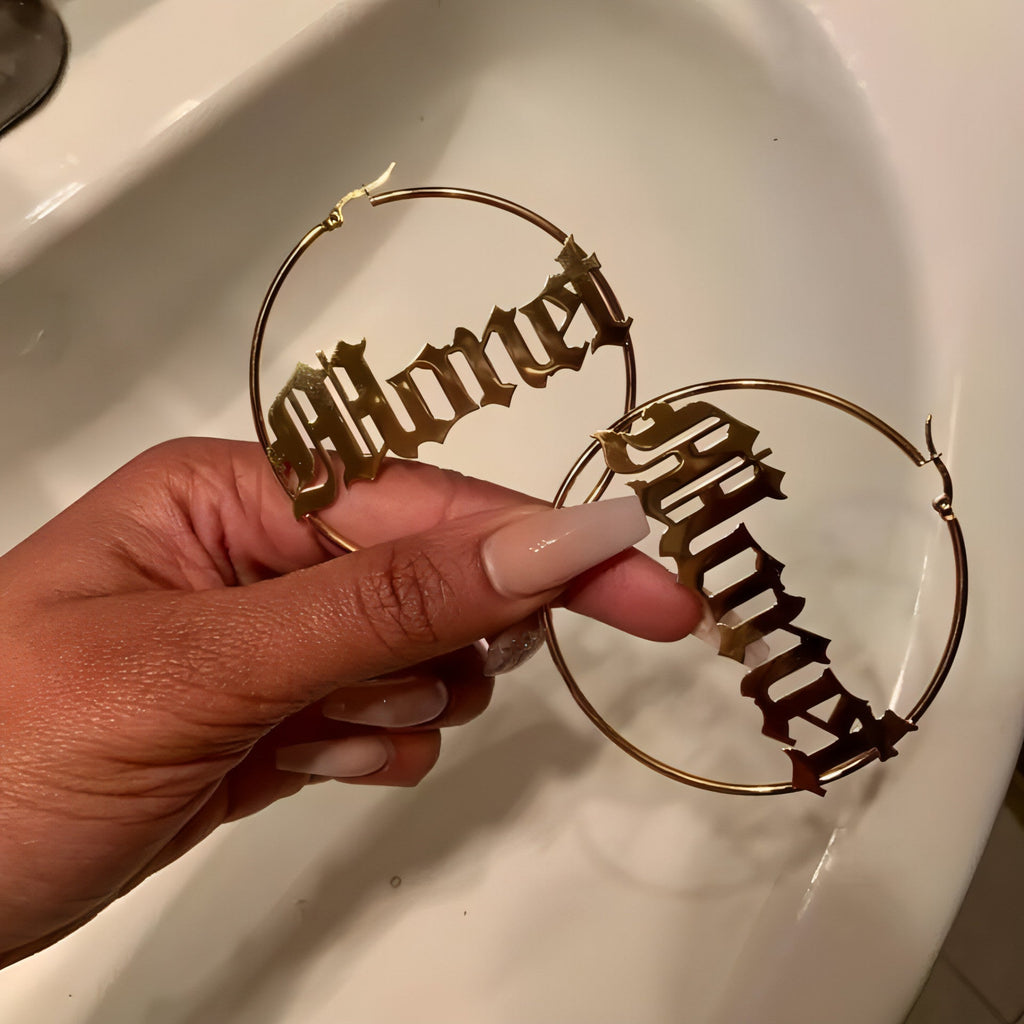 Custom Hoop Name Earrings
