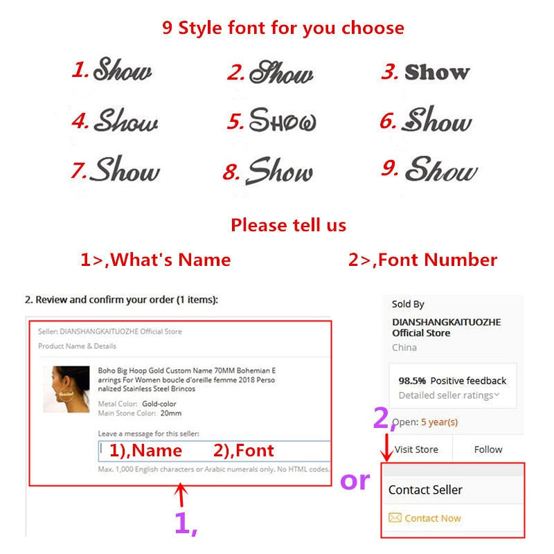 Personalized Earrings - Custom Name Hoop Earrings