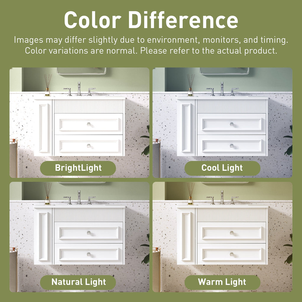 30'' Wall Mounted Bathroom Vanity with Sink