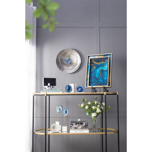 Silver Textured Oversized Disc- Wall Decor