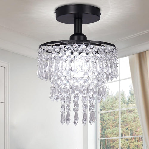 Mini Black Crystal Chandelier