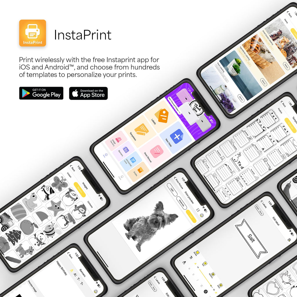 CTP500SM Wireless Mini Portable Inkless Thermal Printer & Label Maker + Paper, Android & Ios (Smiles)