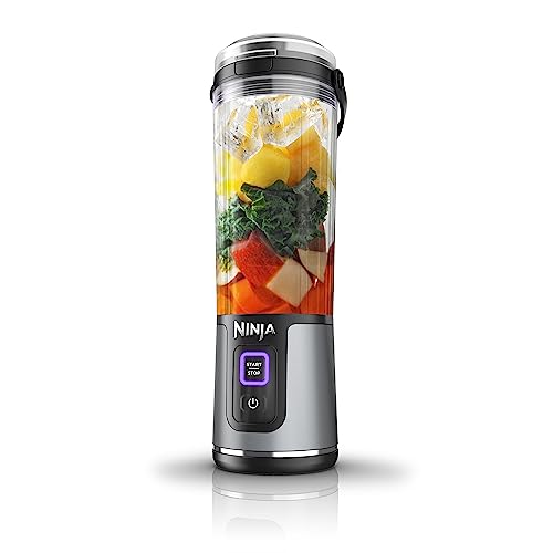 Ninja BC151NV Blast Portable Blender, Cordless, 18oz. Vessel, Personal Blender-for Shakes & Smoothies, BPA Free, Leakproof-Lid & Sip Spout, USB-C Rechargeable, Dishwasher Safe Parts, Denim Blue