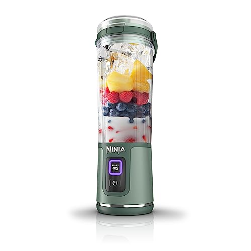 Ninja BC151NV Blast Portable Blender, Cordless, 18oz. Vessel, Personal Blender-for Shakes & Smoothies, BPA Free, Leakproof-Lid & Sip Spout, USB-C Rechargeable, Dishwasher Safe Parts, Denim Blue