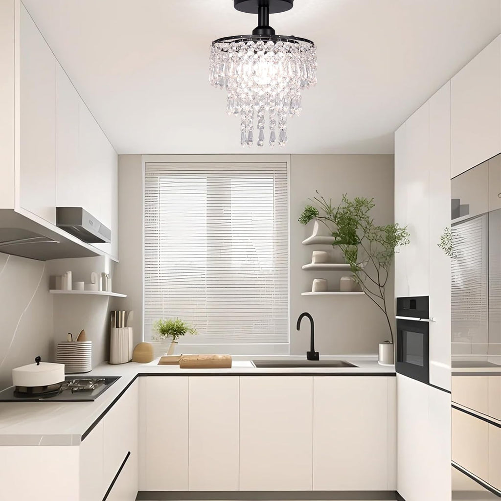 Mini Black Crystal Chandelier