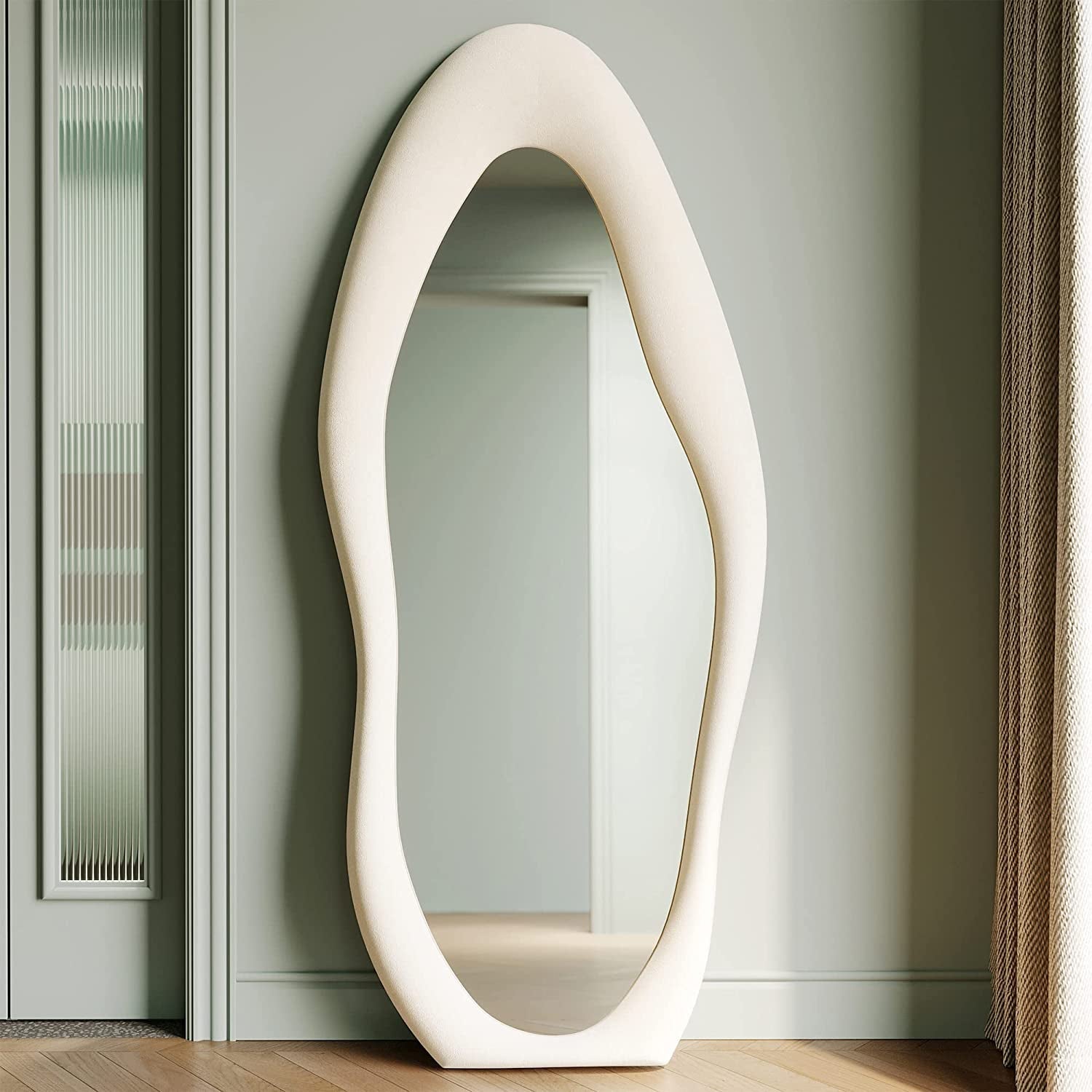 White Full Length Mirror Wooden Frame