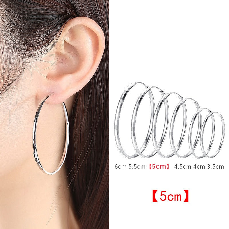 925 Sterling Silver Circle Earrings - Modern Geometric Design