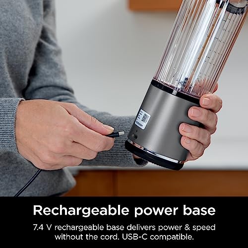 Ninja BC151NV Blast Portable Blender, Cordless, 18oz. Vessel, Personal Blender-for Shakes & Smoothies, BPA Free, Leakproof-Lid & Sip Spout, USB-C Rechargeable, Dishwasher Safe Parts, Denim Blue