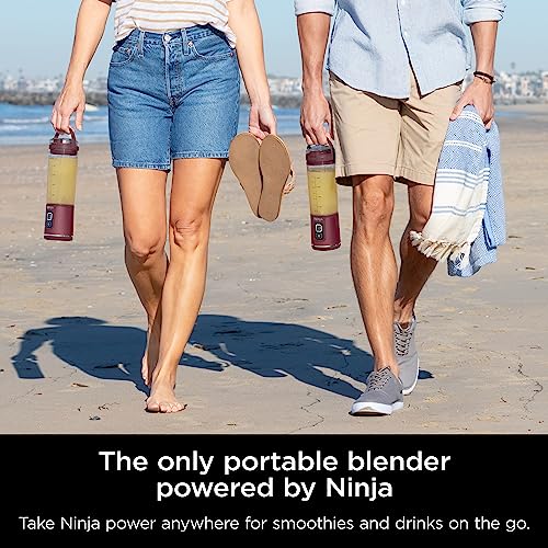 Ninja BC151NV Blast Portable Blender, Cordless, 18oz. Vessel, Personal Blender-for Shakes & Smoothies, BPA Free, Leakproof-Lid & Sip Spout, USB-C Rechargeable, Dishwasher Safe Parts, Denim Blue