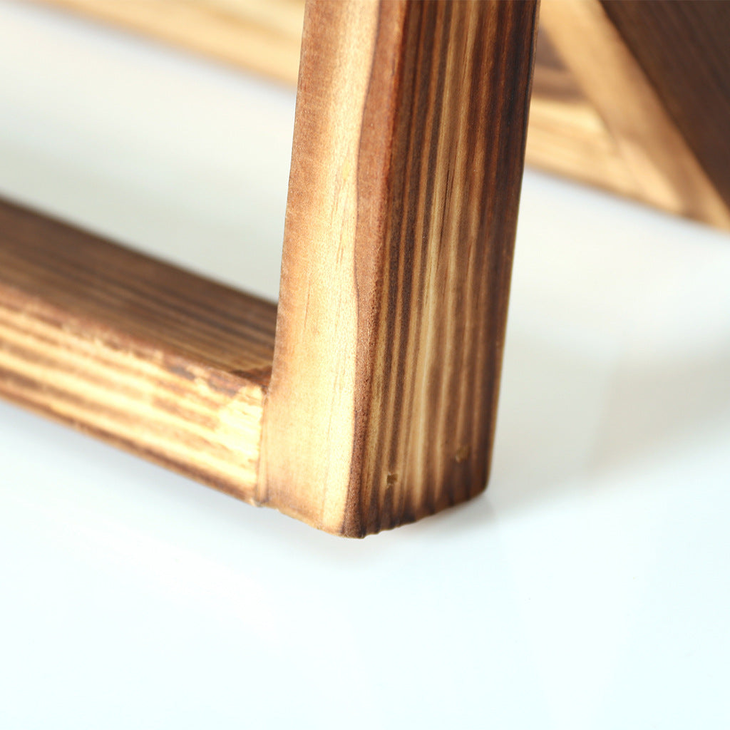 Plant Transparent Wooden Frame Vase Desktop Ornament Container