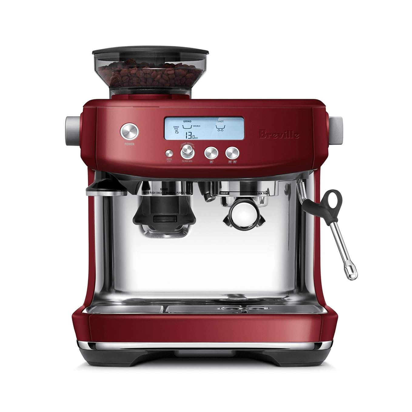 Breville the Barista Pro Espresso Machine with Grinder & Milk Frother, Espresso Maker with Seconds Heat Up, Cappuccino & Latte Machine for Home, BES878BSS, Brushed Stainless Steel