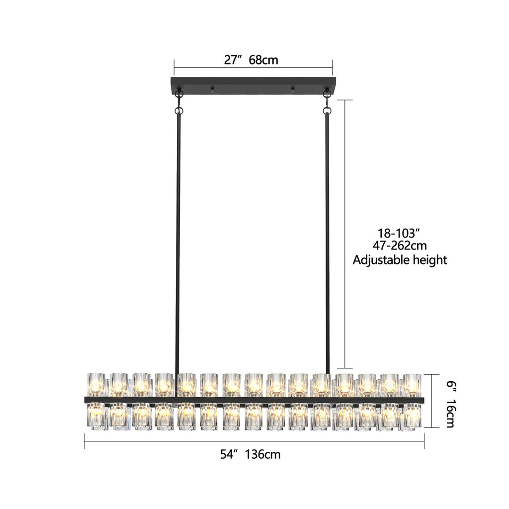 Rectangular Luxurious Crystal Chandelier