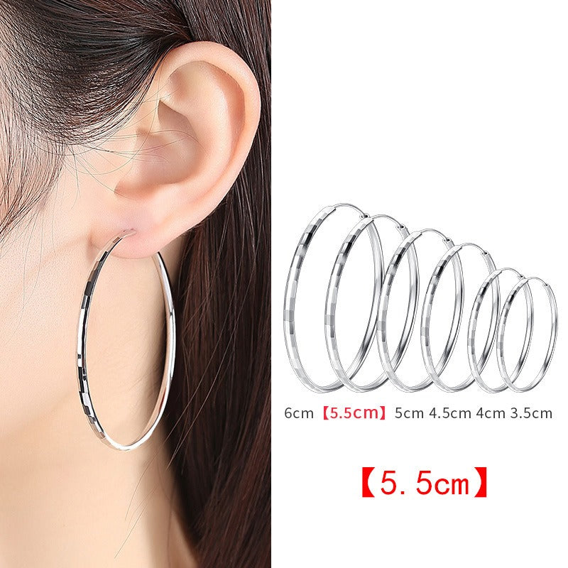 925 Sterling Silver Circle Earrings - Modern Geometric Design
