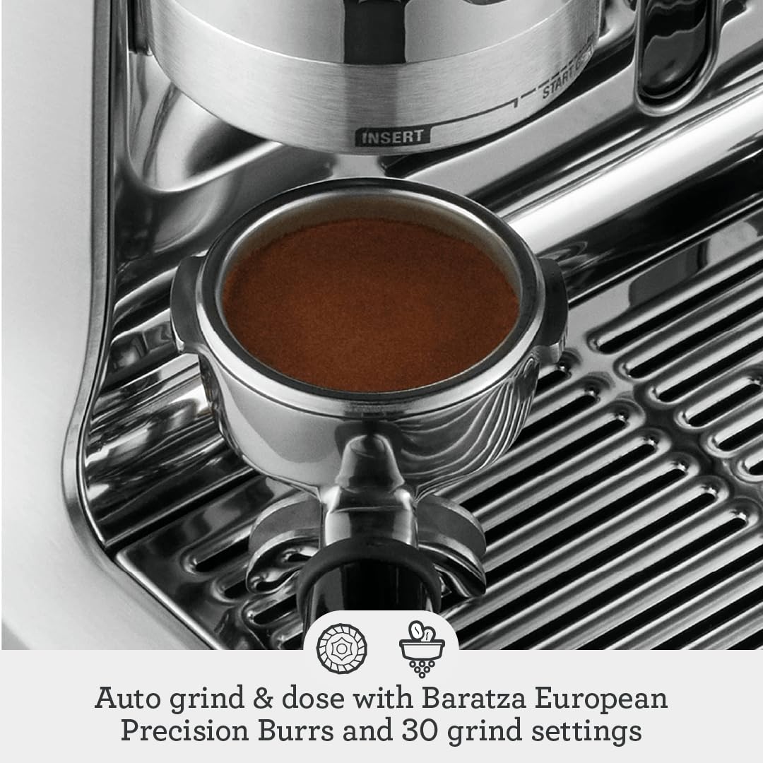 Breville the Barista Pro Espresso Machine with Grinder & Milk Frother, Espresso Maker with Seconds Heat Up, Cappuccino & Latte Machine for Home, BES878BSS, Brushed Stainless Steel