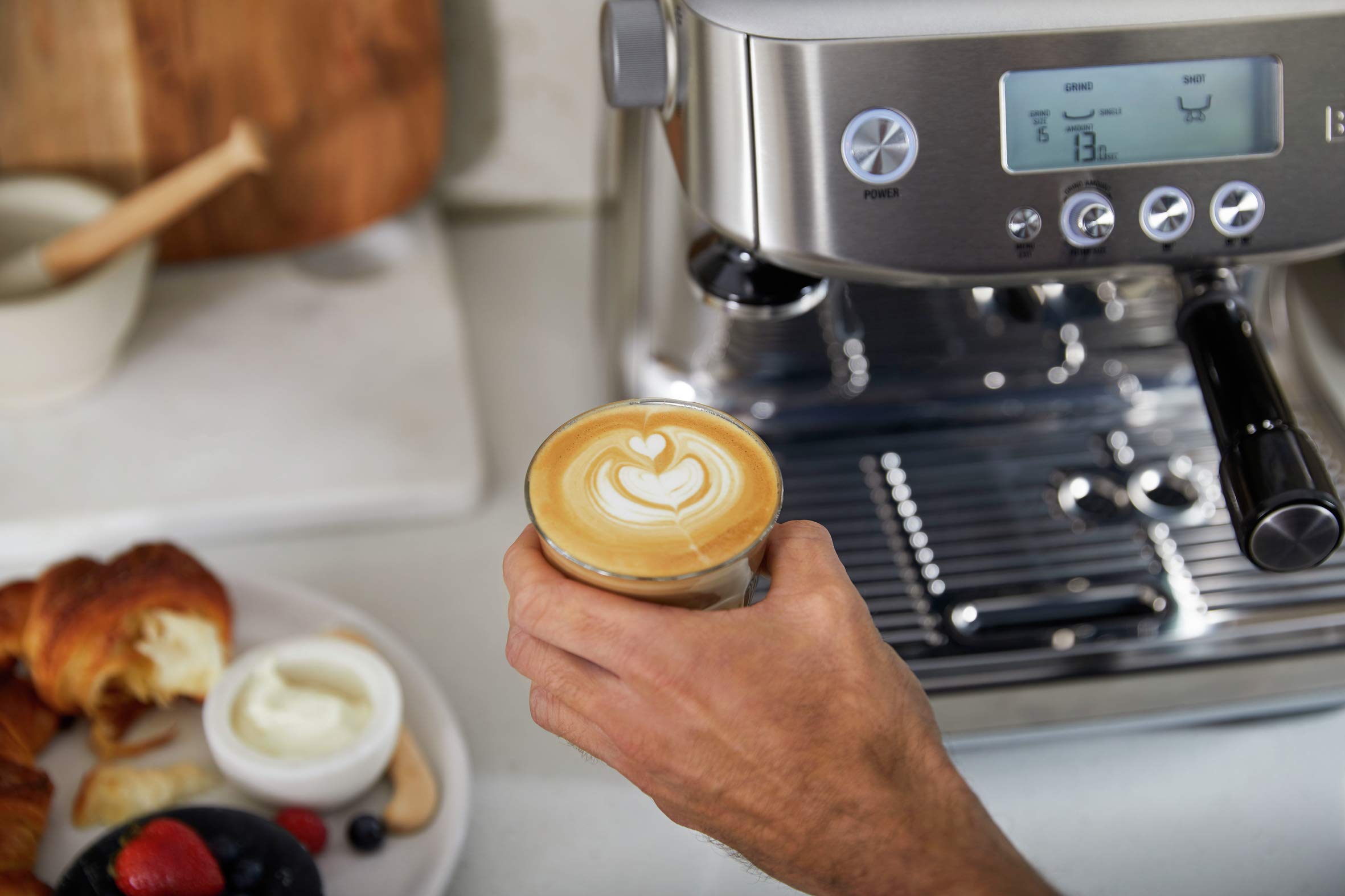 The Breville Barista Pro Espresso Machine with Grinder & Milk Frother, Cappuccino & Latte Maker