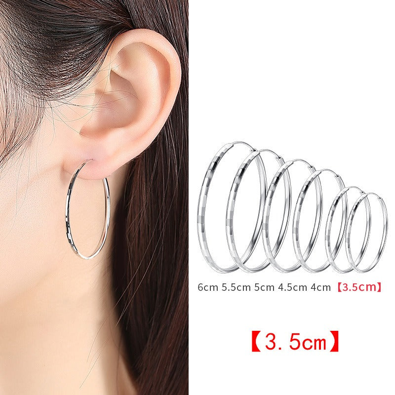 925 Sterling Silver Circle Earrings - Modern Geometric Design