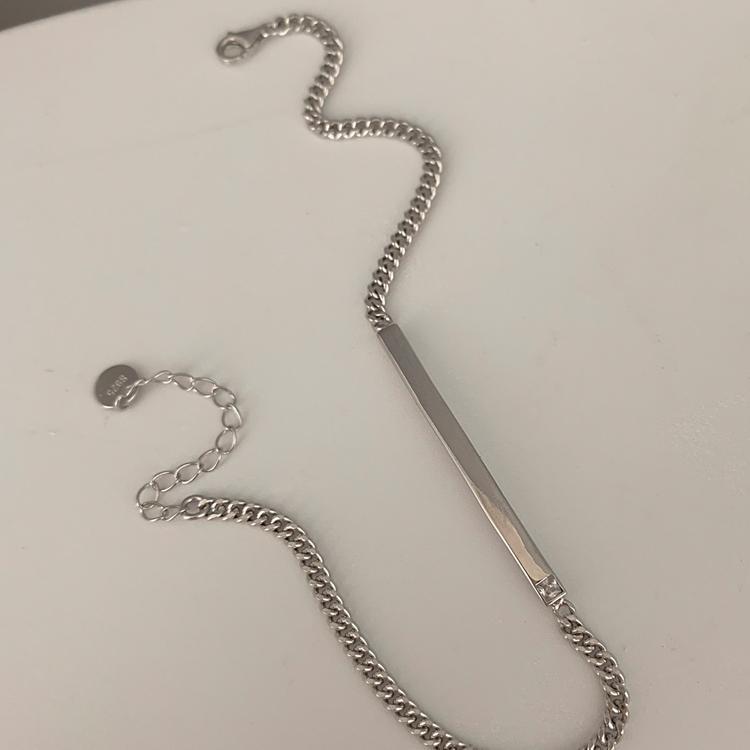 925 Sterling Silver Anklet Female Niche Design Ins Cold Style High-End Temperament All-Match Smooth Anklet