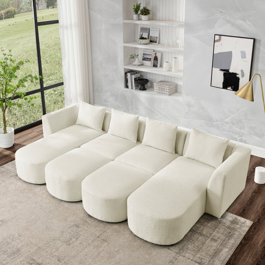 U Shape Sectional Sofa including Two Single Seat, Two Chaises and Two