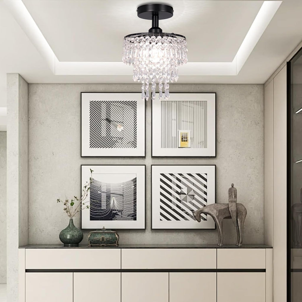 Mini Black Crystal Chandelier