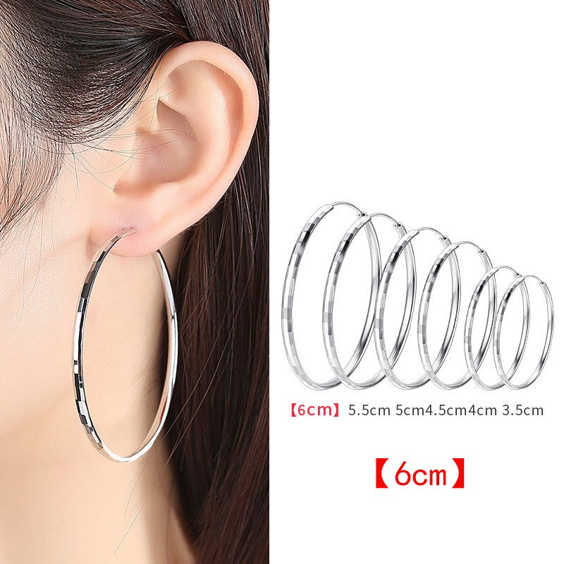 925 Sterling Silver Circle Earrings - Modern Geometric Design