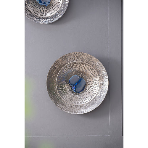 Silver Textured Oversized Disc- Wall Decor