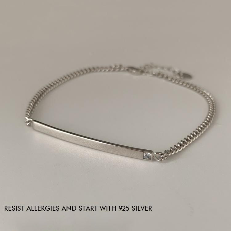 925 Sterling Silver Anklet Female Niche Design Ins Cold Style High-End Temperament All-Match Smooth Anklet