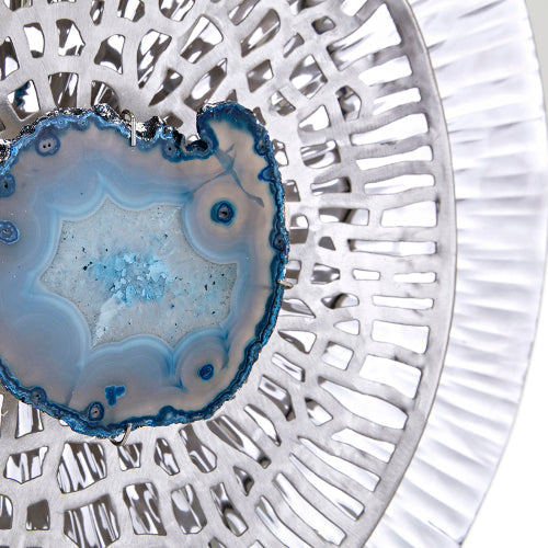 Silver Textured Oversized Disc- Wall Decor