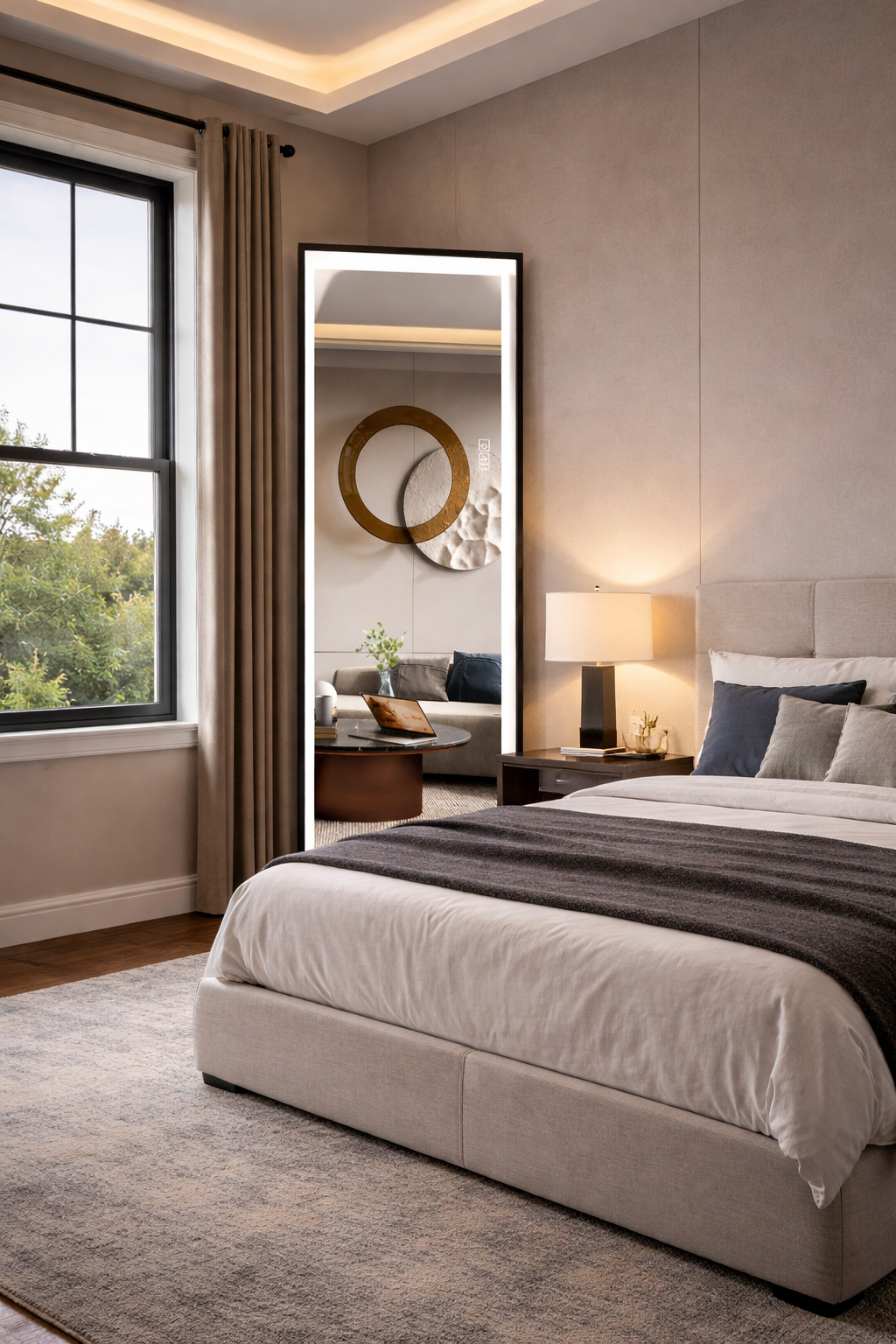 LED Mirror Full Length Mirror with Lights Wide Standing Tall Full Size