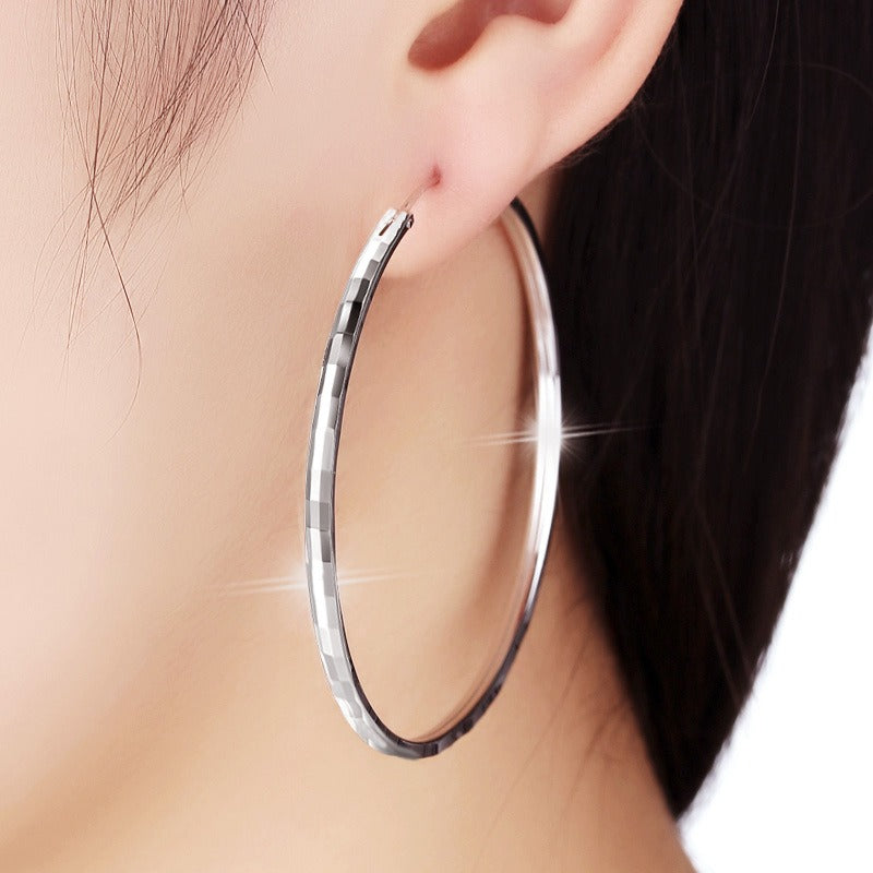 925 Sterling Silver Circle Earrings - Modern Geometric Design
